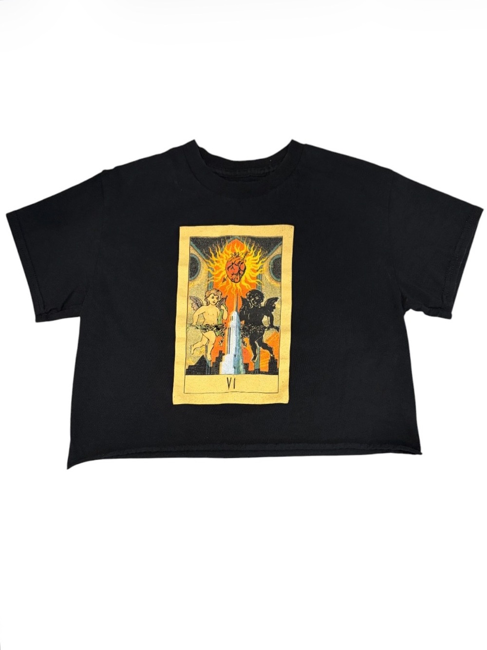 Smashing Pumpkins Concert Band Crop  Top Graphic Tarot Card Tee Tshirt